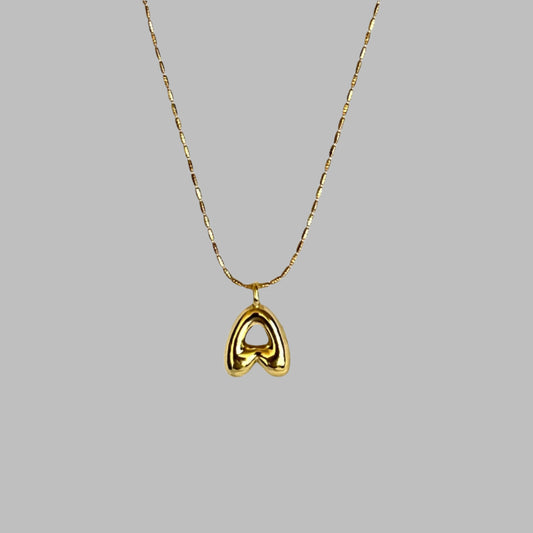 Bubble Letter Necklace - A