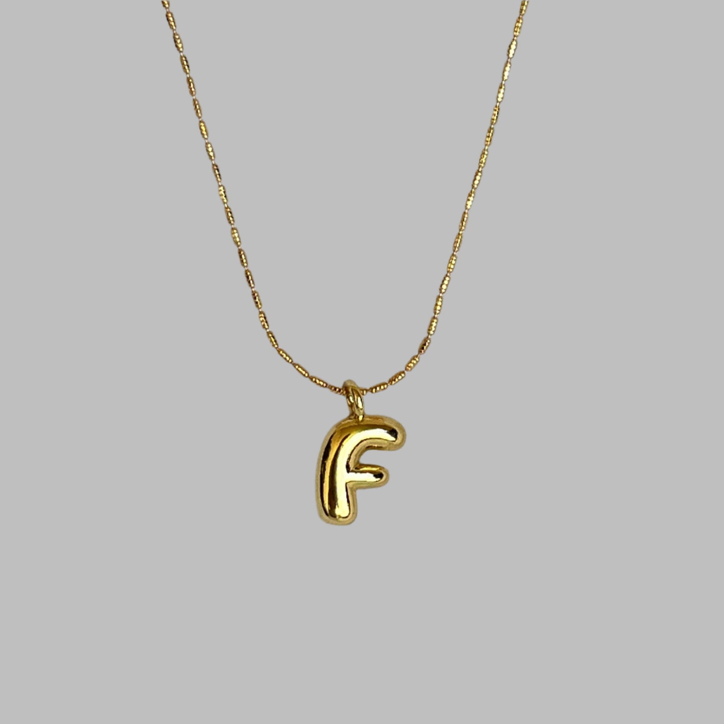 Bubble Letter Necklace - F